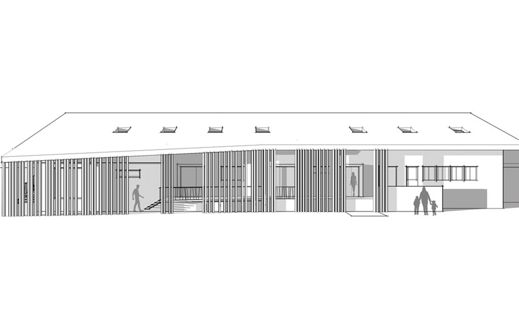 Travaux de transformation et de rénovation d’un centre culturel à Plan-Les-Ouates, réalisés par l'atelier d'architecture MHArchitectes. ©MarielaHernandezArchitectes