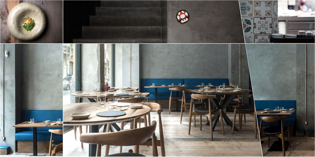 Création d’un nouveau restaurant Amelia dans une arcade commerciale, réalisé par l'atelier d'architecture MHArchitectes. ©MarielaHernandezArchitectes